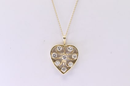 Diamond Heart Pendant 14k