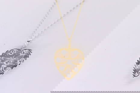 Diamond Heart Pendant 14k: Ladies 14Kt Yellow Gold Heart Diamond Pendant. Pendant has 8 round Diamonds with A 14K Necklace. Diamonds weight Approx: 1.00cttw.Necklace length: 18.00" Total weight: 4.70 Grams.