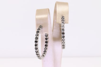 Eternity Hoop Diamond Earring 14Kt.