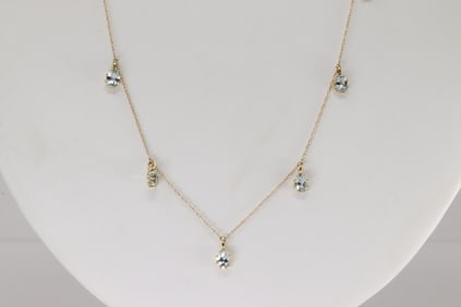 Aquamarine Necklace 14Kt.
