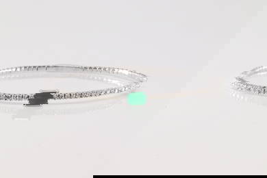 Emerald & Diamond Bangle Bracelet 14Kt.