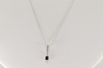 Sapphire & Diamond Pendant / Necklace 14Kt.