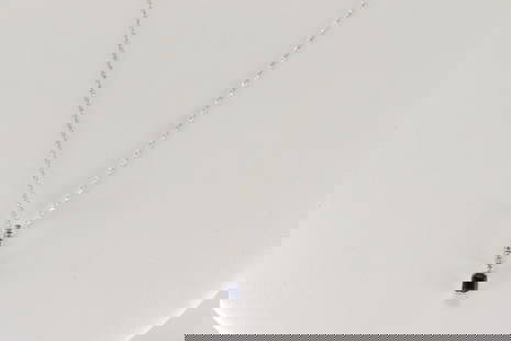 Sapphire & Diamond Pendant / Necklace 14Kt.: 14Kt White Gold Sapphire & Diamond Pendant / Necklace. This Necklace has Pendant with Sapphire & 7 round Diamonds. Diamonds weight: 0.05ctw. Necklace length: 18.00"