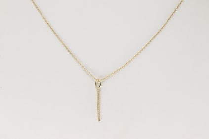 Diamond Needle Pendant / Necklace 14Kt.
