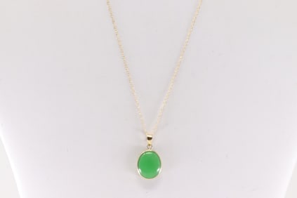 Jade Necklace 14Kt.