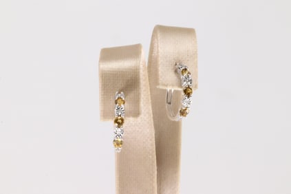 Citrine & Diamond Hoop Earring 10Kt.