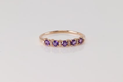 Amethyst & Diamond Ring 10Kt.