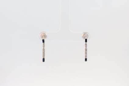 Sapphire & Diamond Stud Earring 14Kt.