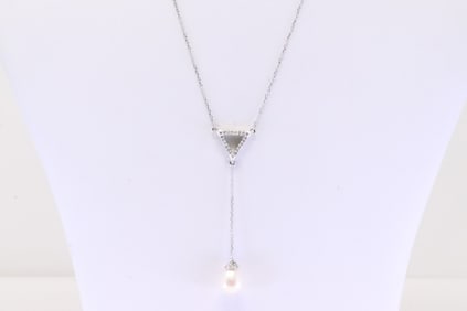 Pearl & Diamond Necklace 14Kt.