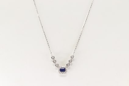 Sapphire & Diamond Necklace 14Kt.