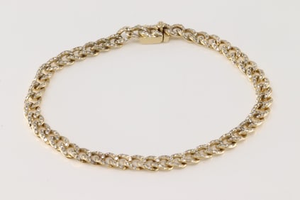 Diamond Cuban Link Bracelet 14Kt.