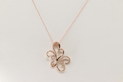 Diamond Pendant & Necklace 14Kt.