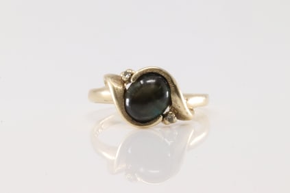 Moonstone & Diamond Ring 14Kt.