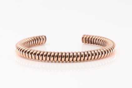 Native America Navajo Copper Bracelet Cuff By Elaine Tahe.