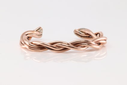 Native America Navajo Copper Bracelet Cuff By Elaine Tahe.