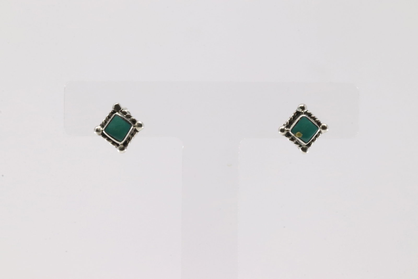Native America Navajo Sterling Silver Turquoise Post Earring's By Sheena Jack.: This is a Native America Navajo Sterling Silver Turquoise Post Earring's By Sheena Jack.