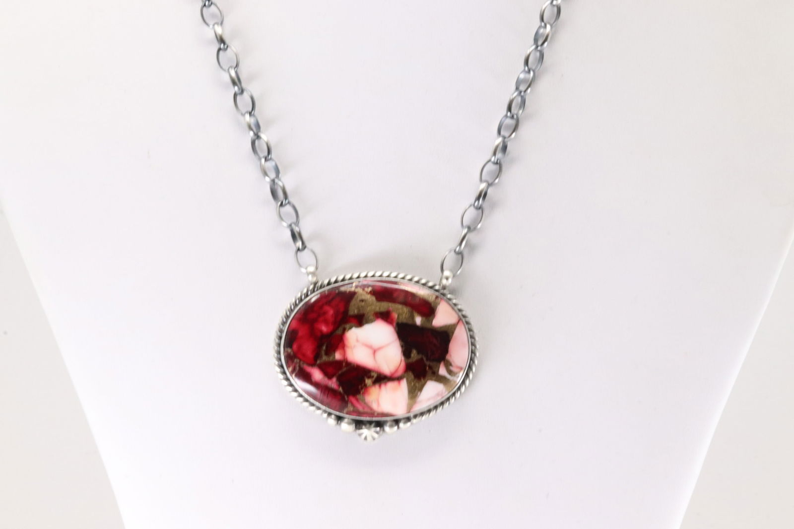 Native America Navajo Sterling Silver Dahlia Rose Turquoise Necklace By Johnny Dixon. (1 of 4)