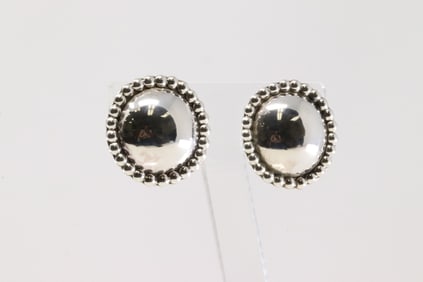 Native America Navajo Sterling Silver Solid Post Earring's By Lorraine Chee.