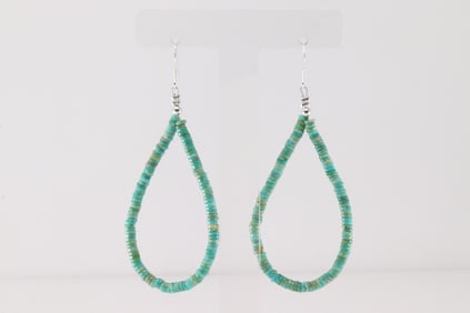 Native America Navajo Sterling Silver Turquoise Dangling Earring's.