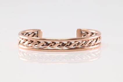 Native America Navajo Copper Bracelet Cuff By Elaine Tahe.