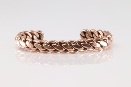 Native America Navajo Copper Bracelet Cuff By Elaine Tahe.