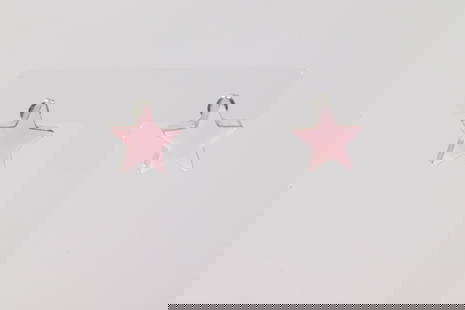 Native America Navajo Sterling Silver Pink Conch Shell Star Post Earring's By Judith Dixon.: This is a Native America Navajo Sterling Silver Pink Conch Shell Star Post Earring's By Judith Dixon.