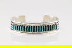 Native America Navajo Sterling Silver Turquoise Bracelet Cuff By Roland Francisco.