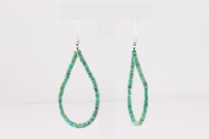 Native America Navajo Sterling Silver Turquoise Dangling Earring's.