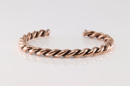 Native America Navajo Copper Bracelet Cuff By Elaine Tahe.