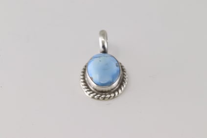 Native America Navajo Sterling Silver Golden Hill Turquoise Pendant By Johnny Dixon.