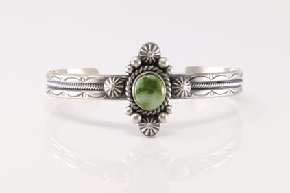 Native America Navajo Sterling Silver Palomino Bracelet Cuff By M.C.