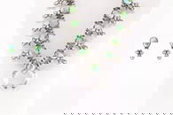 Native America Navajo Sterling Silver Sonora Gold Turquoise Squash Blossom Necklace & Earring's Set