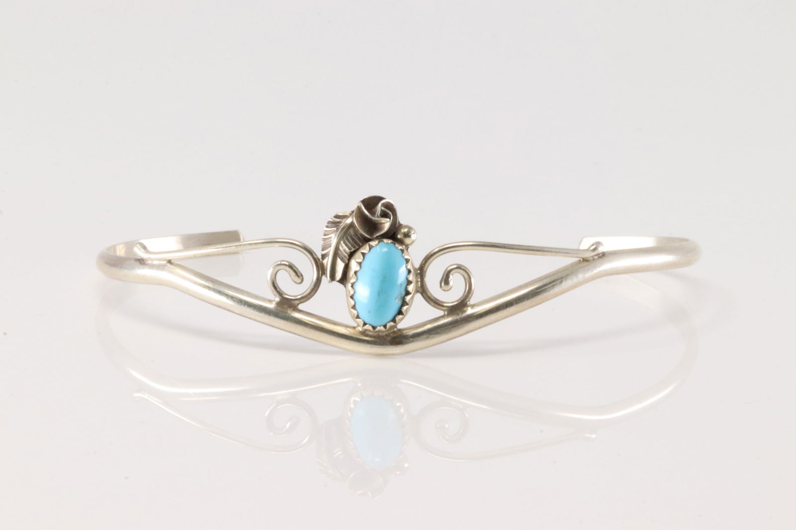 Native America Navajo Sterling Silver Turquoise Bracelet Cuff C. (1 of 4)