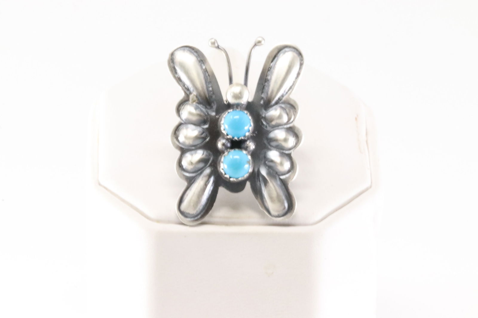Native America Navajo Sterling Silver Turquoise Butterfly Ring By Yazzie. (1 of 4)