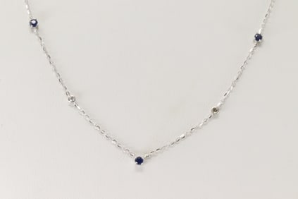 Sapphire & Diamond Necklace 14Kt.