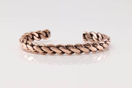 Native America Navajo Copper Bracelet Cuff By Elaine Tahe.