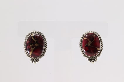 Native America Navajo Sterling Silver Dhalia Rose Post Earring's By Trish Largo.