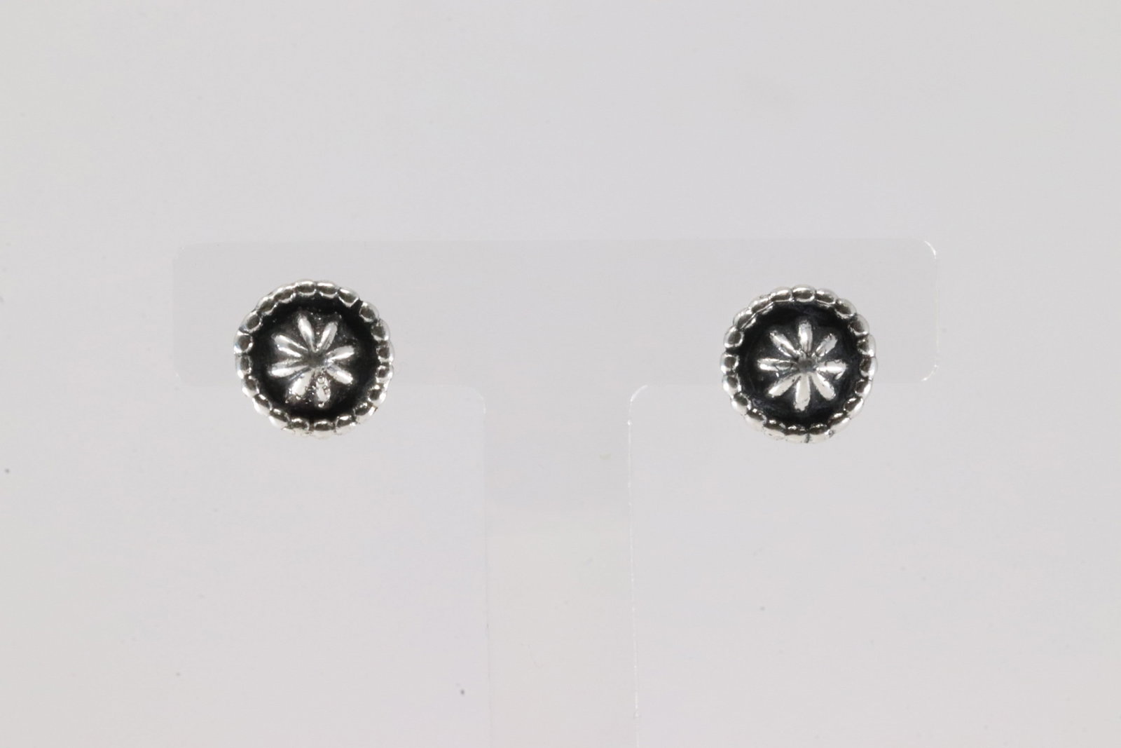 Native America Navajo Sterling Silver Stamped Star Post Earring's By Etta Larry.: This is a Native America Navajo Sterling Silver Stamped Star Post Earring's By Etta Larry.
