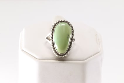 Native America Navajo Sterling Silver Turquopise Ring By A.M.