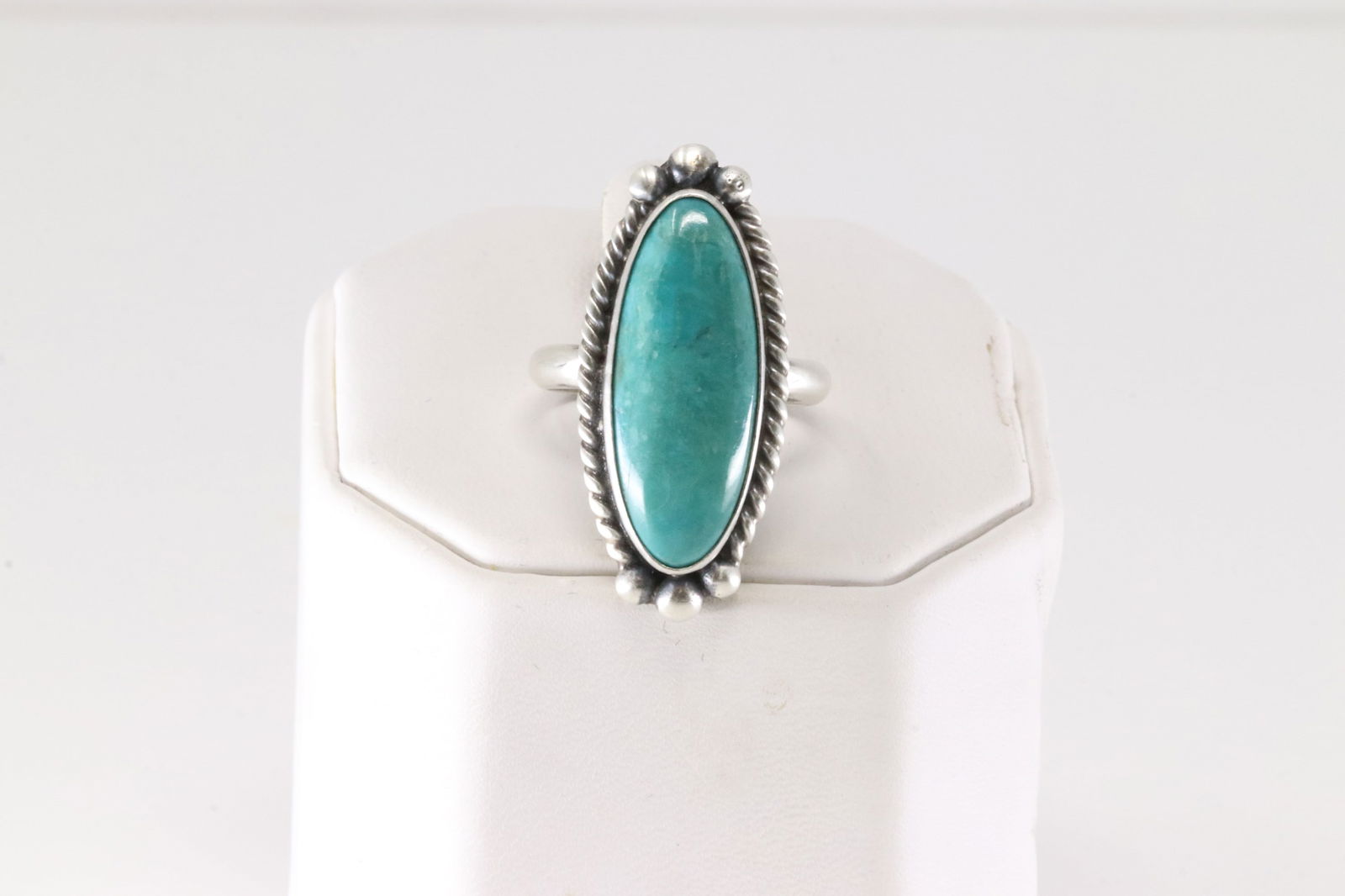 Native America Navajo Sterling Silver Turquoise Ring By Eugene Belone. (1 of 4)