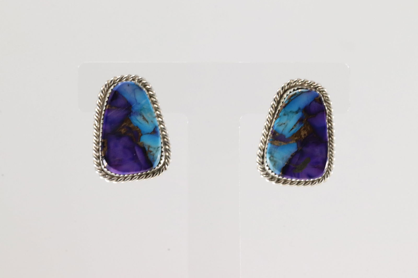 Native America Navajo Sterling Silver Dhalia Rose Post Earring's By Gabi Jim. (1 of 3)