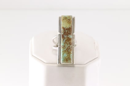 Native America Navajo Sterling Silver Turquoise Ring By S.F.