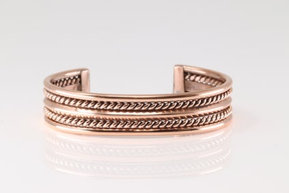 Native America Navajo Copper Bracelet Cuff By Elaine Tahe.