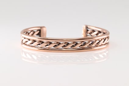 Native America Navajo Copper Bracelet Cuff By Elaine Tahe.