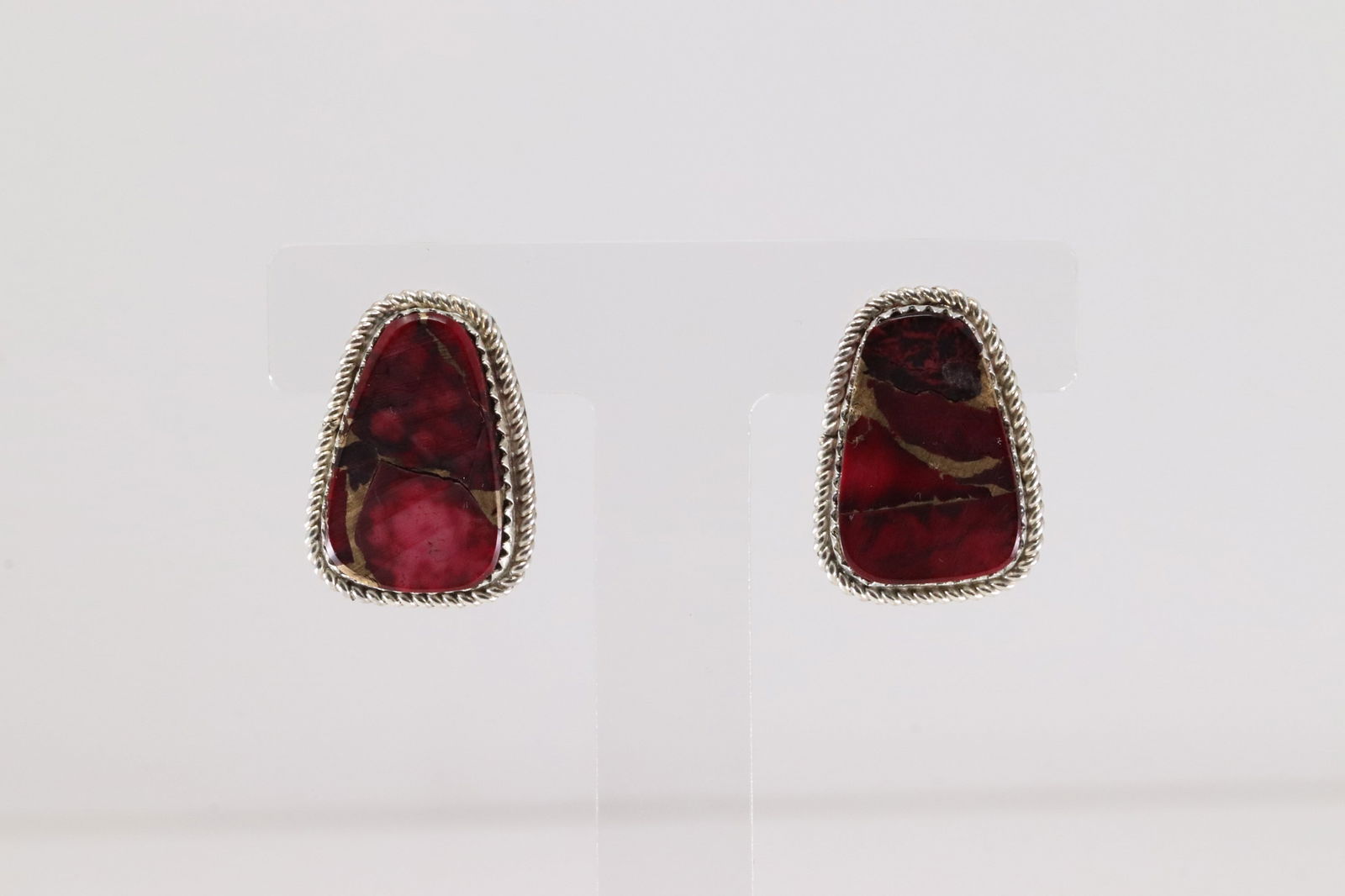 Native America Navajo Sterling Silver Dahlia Rose Post Earring's By Gabi Jim. (1 of 4)