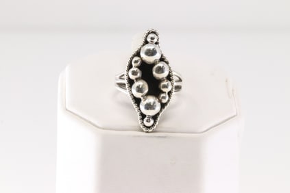 Native America Navajo Sterling Silver Solid Ring By Jimmy Garcia.