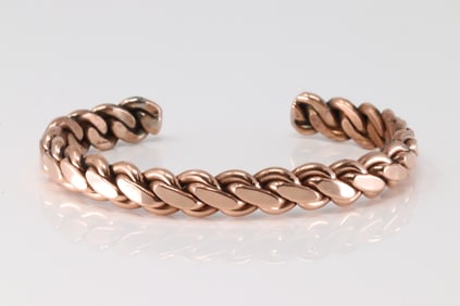 Native America Navajo Copper Bracelet Cuff By Elaine Tahe.