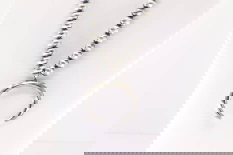 Native America Navajo Sterling Silver Pearl Beaded Naja Necklace Dorinda Mariano.: This is a Native America Navajo Sterling Silver Pearl Beaded Naja Necklace Dorinda Mariano. Necklace length: 18.00"