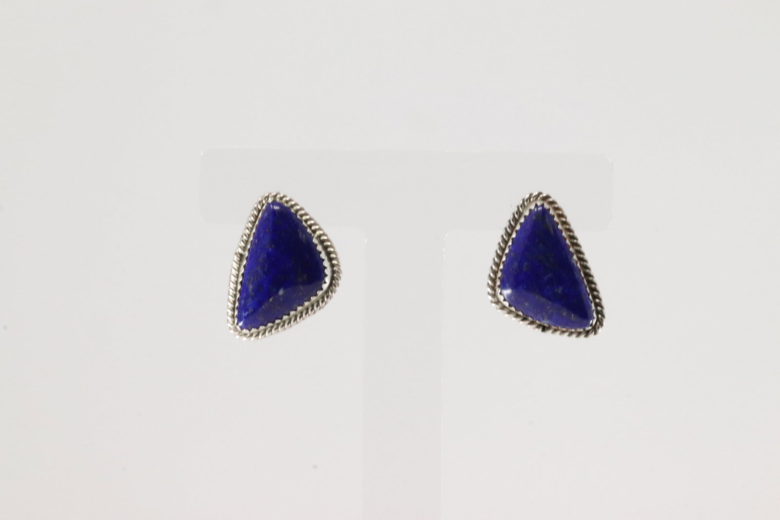 Native America Navajo Sterling Silver Lapis Post Earring's By Theresa Smith.: This is a Native America Navajo Sterling Silver Lapis Post Earring's By Theresa Smith.