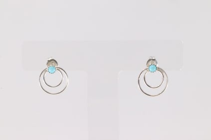 Native America Navajo Sterling Silver Turquoise Post Earring's.